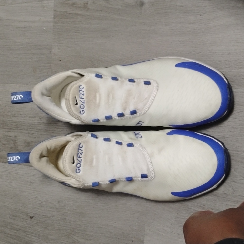 Nike Men's White and Blue Athletic Shoes